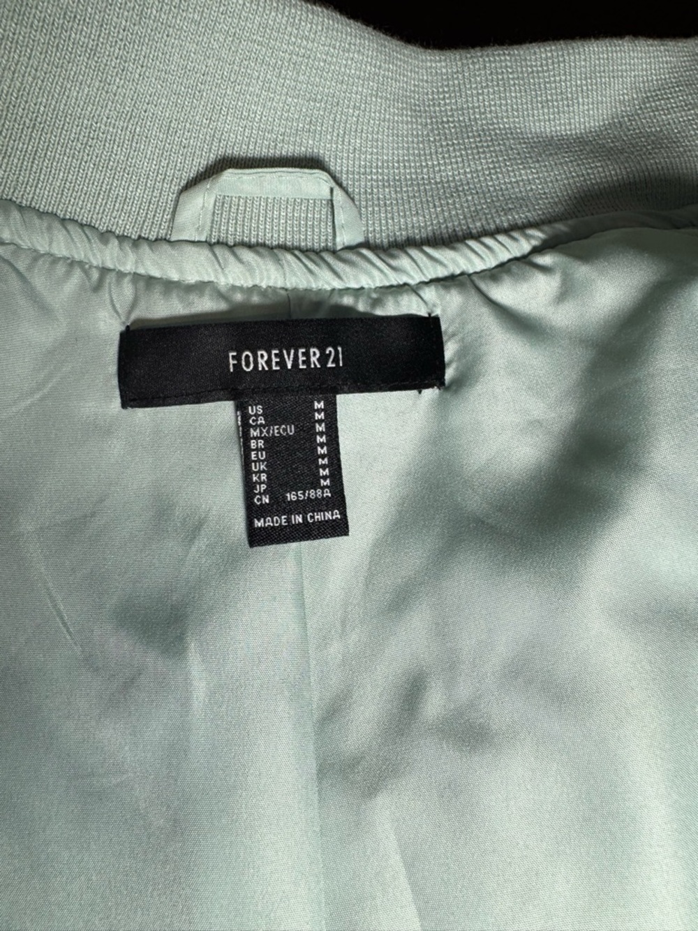 Forever 21 Mint Green NY Empire State Varsity Jacket M - Picture 5 of 6